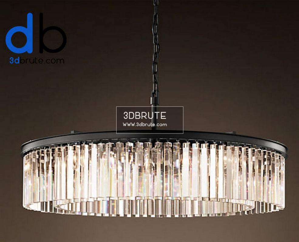 Rhys Clear Glass Prism Round Chandelier 43 Ceiling Light 646