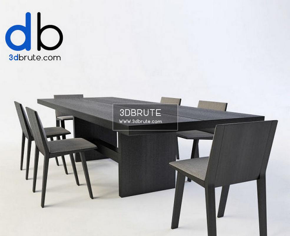 215 Table And Chair Model Brute Dining Table Chair Features Smax Vray Textures Model Size 4 Mb