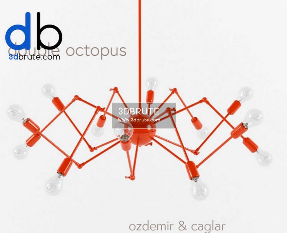 Double Octopus Ceiling Light 326 3dmodel 3dbrute
