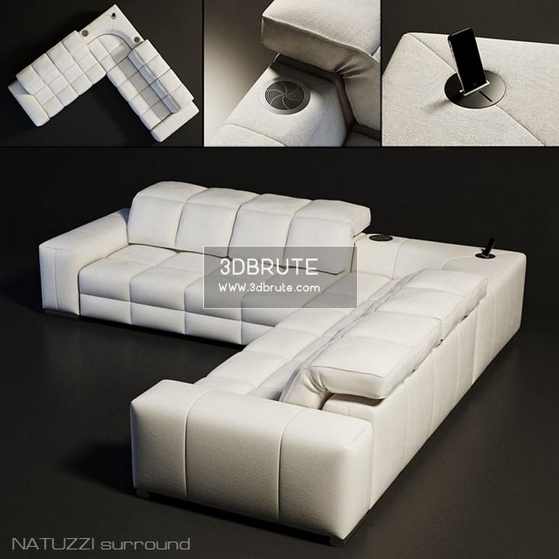 Natuzzi Surround Sofa Model Brute Funiture And Decor Sofa Features Smax Vray Textures Model Size 10 Mb
