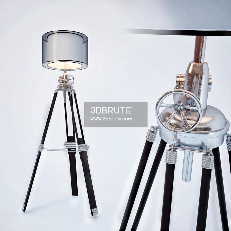 Ansel Tripod Collection Floor Lamp 180 3dmodel