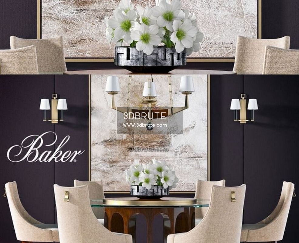 Baker Dining Table Chair 3dbrute 3dmodel
