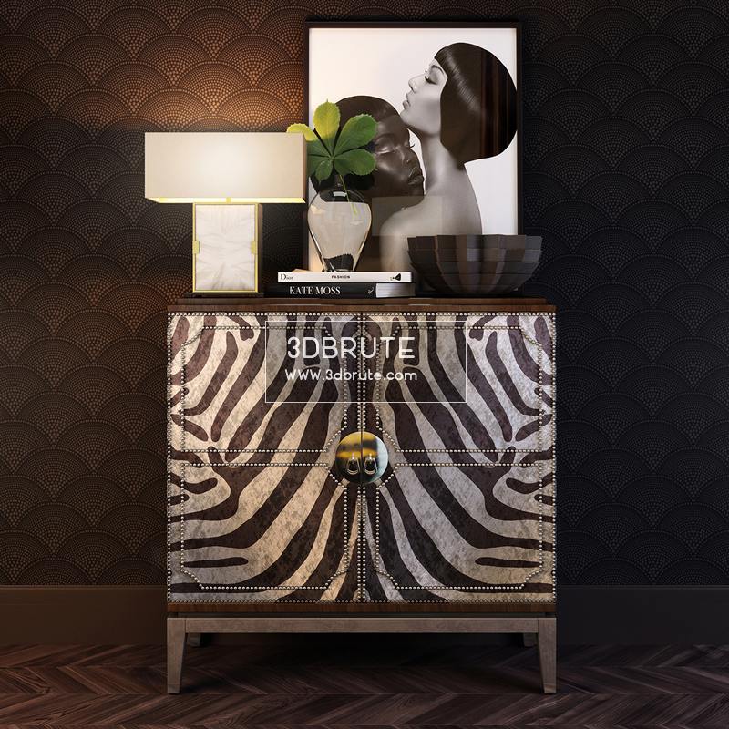 Vanna Zebra Cabinet Sideboard 270 3dmodel 3dbrute