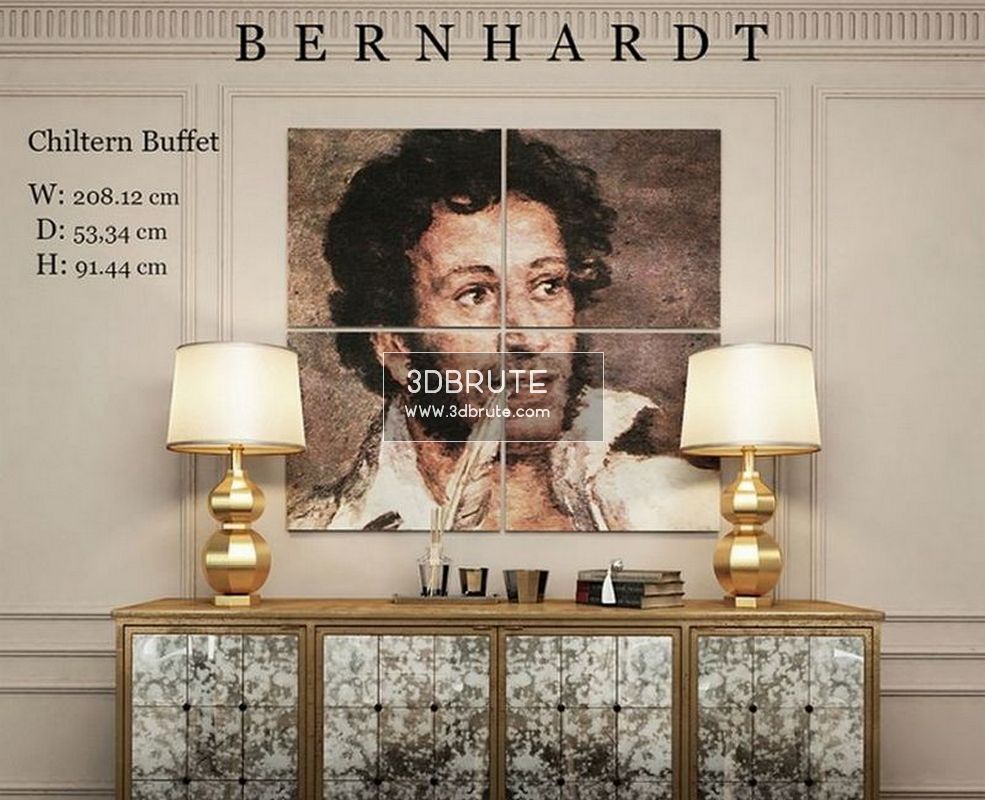 Bernhardt Chiltern Buffet Sideboard 275 3dmodel 3dbrute