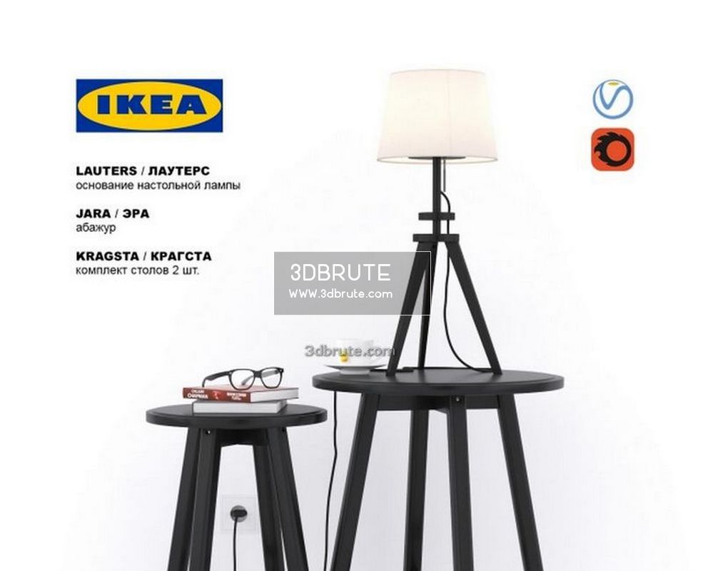 Ikea Set Kragsta Table Chair 3dbrute 3dmodel