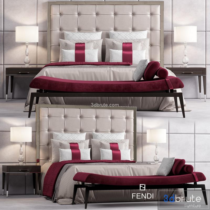 Bed Fendi Casa Savile 3d Model Buy Download 3dbrute