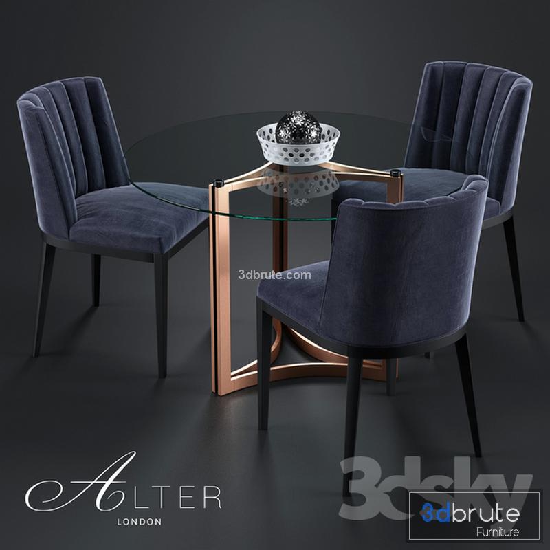 Bespoke Dining Chair 418 Cino Table 3d Model