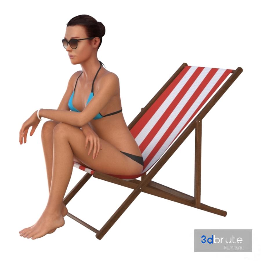 The Girl In The Beach Chair 3d Model Buy Download 3dbrute